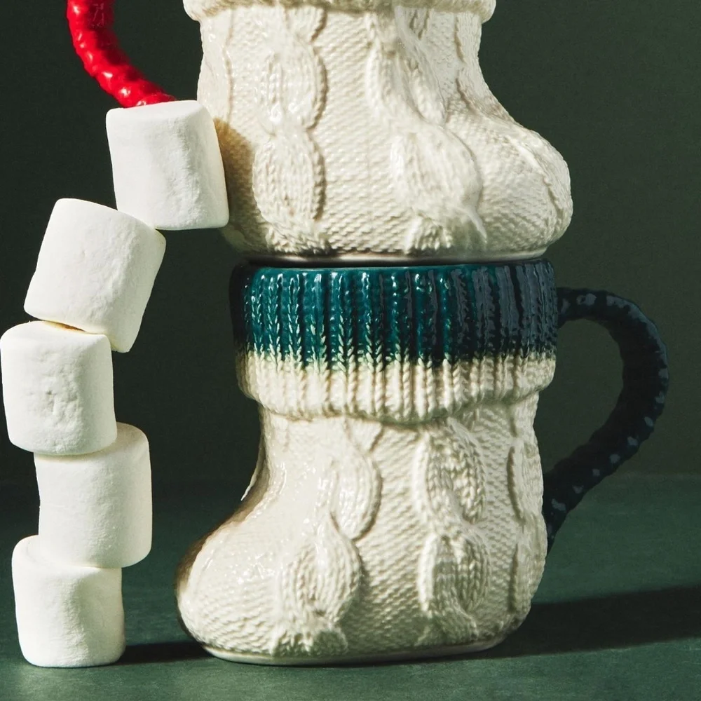 NWT Anthropologie Green Stocking Mug - Picture 5 of 5
